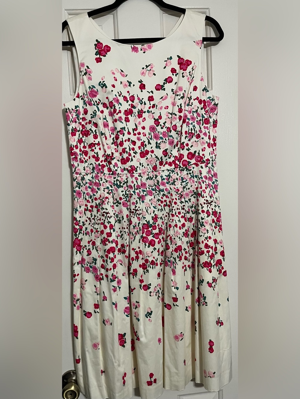 RSVP Talbots Rose Garden Fit and Flare Pink Floral on Cream
